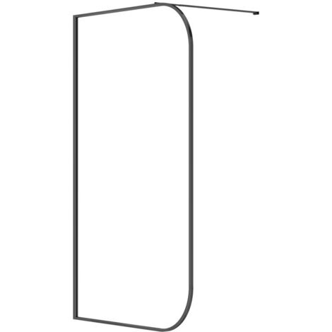 TRISEO Duschwand Für Begehbare Duschen – Schwarz Matt, Siebdruck, 140x200 Cm, 6 Mm Sicherheitsglas