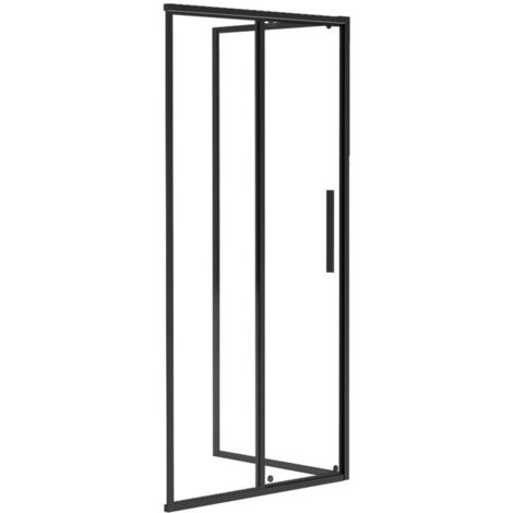 YOREM Duschtrennwand Mit Schiebetür – 140x200cm, Schwarz Matt, Sicherheitsglas & Aluminium