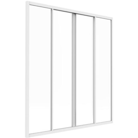 Glaswand Bayview 120x105cm | Thermolackiertes Aluminium | Weiß Matt | Raumteiler