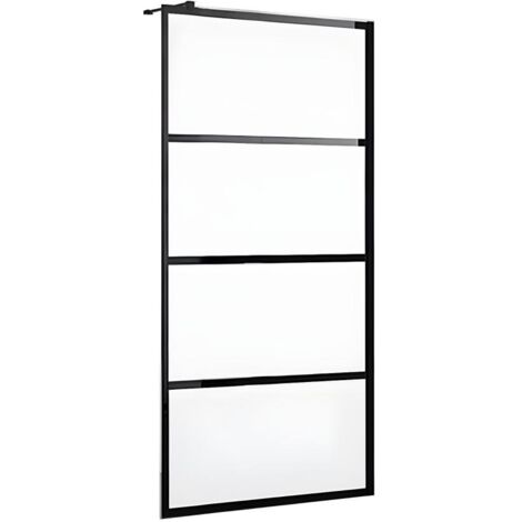 DAREN Duschtrennwand Seitenwand 120x200 Cm – Schwarz Matt, Moderne Italienische Dusche Mit Verstellbarer Stange
