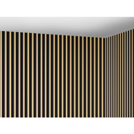 Panel mural 3D - Pack de 2,83 m² - Negro y dorado - Juego de 8 piezas - CLINTON