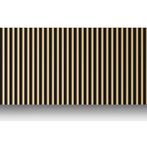 Panel mural 3D - Pack de 2,83 m² - Negro y dorado - Juego de 8 piezas - CLINTON