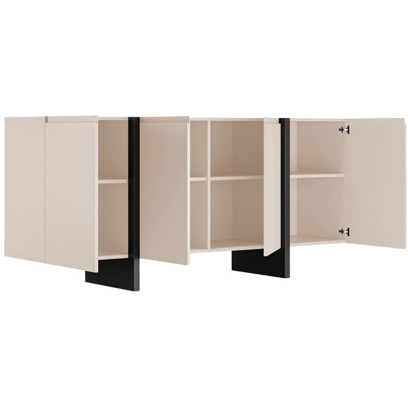 Mobiletto Multiuso HOMCOM Con 2 Cassetti E 2 Armadietti - Bianco - Foto 2