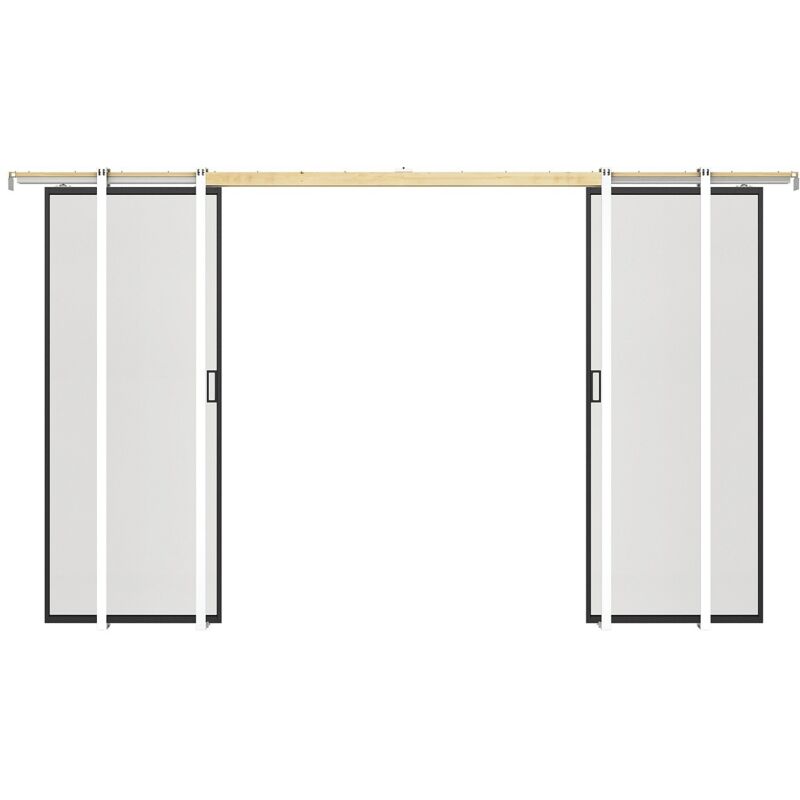 Porta Scorrevole In Vetro Temperato Nero 76x205cm - Per Interni Stile Moderno - Foto 8