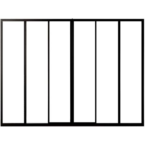 Vetrata scorrevole in Alluminio termolaccato Nero 180 x 130 cm - RAVENA