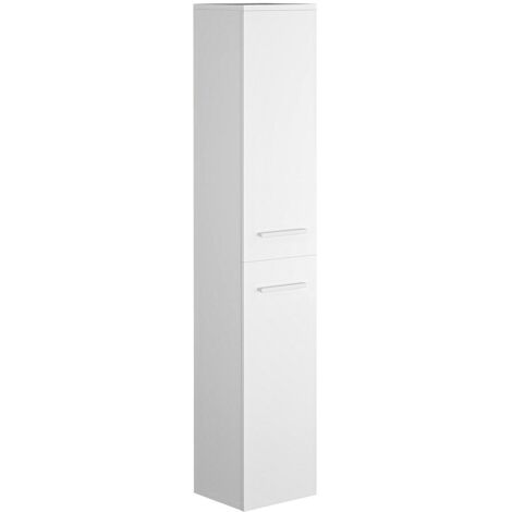 Colonna per bagno sospesa 6 scaffali L30 x P25 x H160 cm Bianco - KAYLA