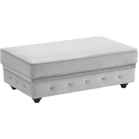 Pouf contenitore in Velluto Grigio - CHESTERFIELD
