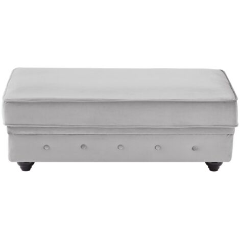 Pouf contenitore in Velluto Grigio - CHESTERFIELD