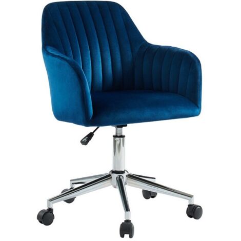 Sedia ufficio altezza regolabile in Velluto Blu - ELEANA