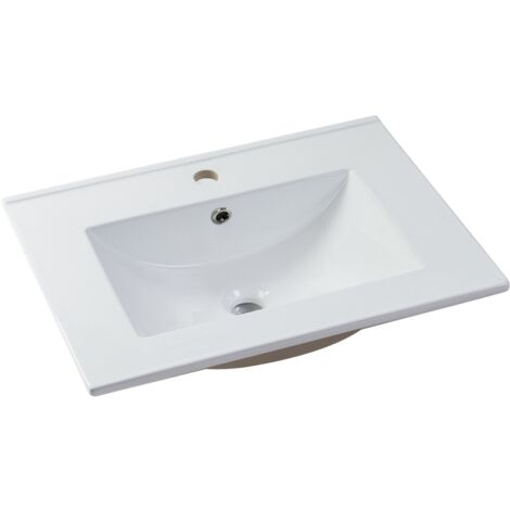 Lavabo da incasso rettangolo 61 x 46,5 cm in Ceramica Bianco - MOTIAC