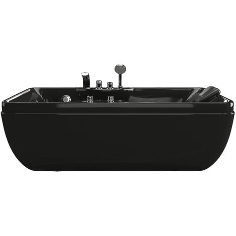 Vasca da bagno balneoterapia 1 posto 140 litri 150 x 75 x 54,5 cm Nero - Angolo a sinistra - GAVINO