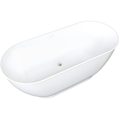 Vasca da bagno freestanding ovale 240 L 170 x 75 x 60 cm Bianco Acrilico - MOBULA (1/5)