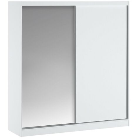 Armadio 2 ante scorrevoli Con specchio L200 cm Bianco - OCHIRA
