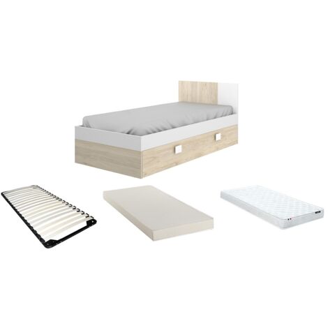 Letto Estraibile 90 X 200 Cm + Letto 90 X 190 Cm, Divano Letto Velluto Led Colore Beige Senza Materasso