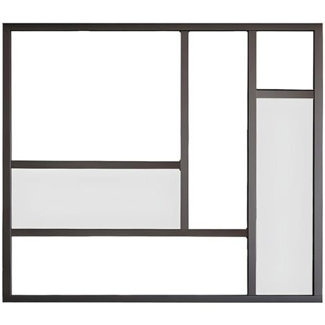Vetrata atelier con specchi 150 x 130 cm in Alluminio termolaccato Nero Stile di design - ELEXIA