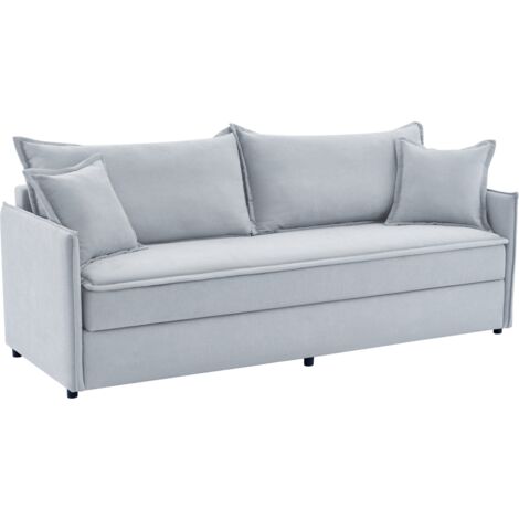 WOod-it Divano Letto Futon In Memory Foam, Pieghevole Con Braccioli Regolabili, 6 Gambe Metalliche, Grigio Scuro, Per Piccoli Spazi - 2