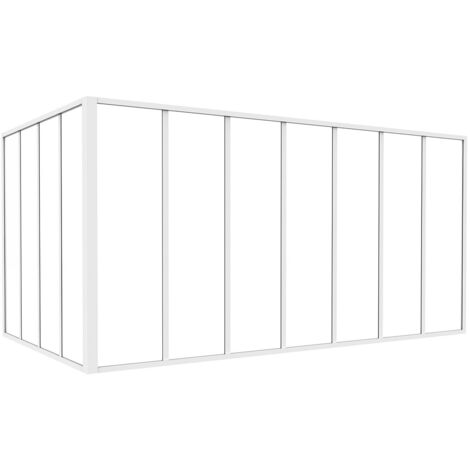 Vetrata angolare L210 x L120 x H105 in Alluminio termolaccato Stile atelier Bianco - BAYVIEW