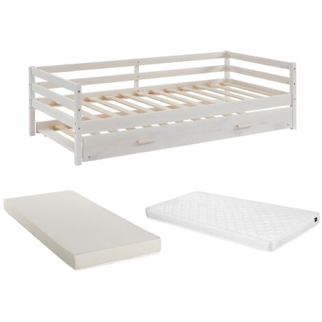 Letto A Scomparsa Con Materasso Viscobrown - Rete Inferiore Con Ruote, 90x190cm