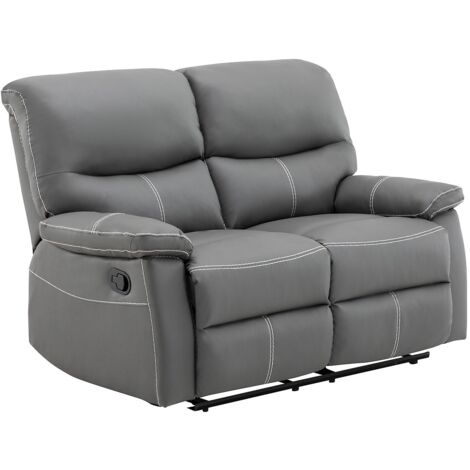Divano 2 posti relax in Similpelle Grigio - CANBY
