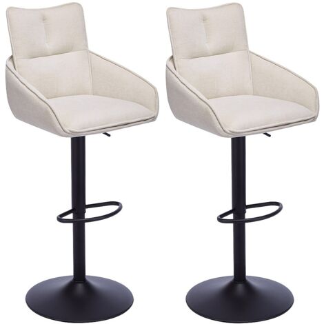 Set Di 2 Sgabelli Da Bar Regolabili In Altezza 64-84 Cm, In Legno E Metallo, Stile Industriale Vintage Con Poggiapiedi