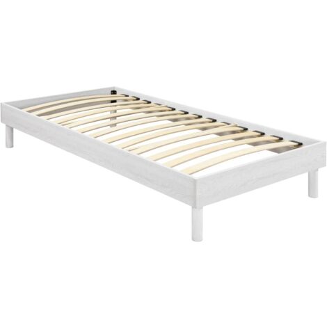 Letto Singolo In Metallo VERFARM - 90x200cm Con Rete A Doghe E Testiera - Nero - Portata 500kg - Foto 13