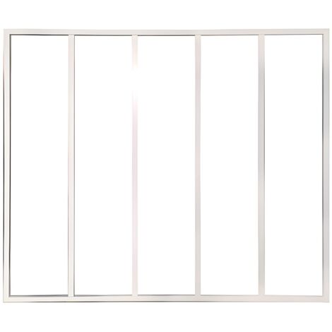 Vetrata stile industriale 150 x 130 cm in alluminio termolaccato Bianco - BAYVIEW