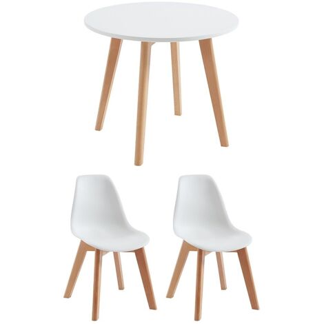Set tavolo per bambini LOULOUNE + 2 sedie Bianco LILINOU