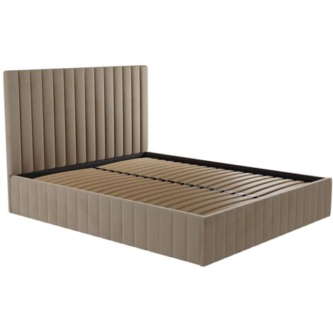 Letto con contenore 180 x 200 cm in Velluto a coste Grigio TIMANO