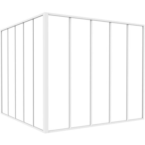 Vetrata angolare L150 x L150 x H130 in Alluminio termolaccato Stile atelier Bianco - BAYVIEW