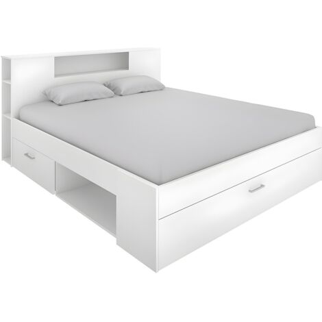 Letto 160x200 Cm Con Illuminazione A LED E Testiera Regolabile Struttura In Metallo E Rivestimento In Pu Design Moderno Ed Elegante