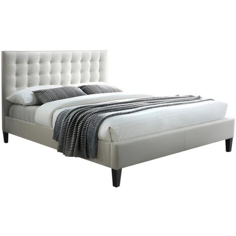 Letto 160x200cm Con Cassetti Contenitore, Letto Imbottito Con Rete A Doghe Lino Beige