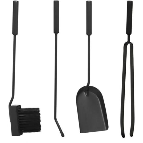 Set 5 Attrezzi Per Caminetto Home Discount - Palo, Pala, Pinze, Nero, 62cm Altezza - Foto 7