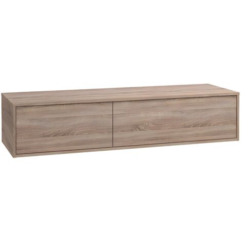 Mobile sotto lavabo sospeso L150 cm Naturale chiaro - ISAURE II