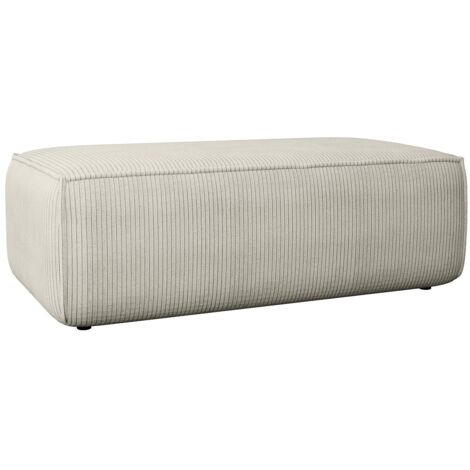 Pouf in Velluto a coste Beige AMELIA