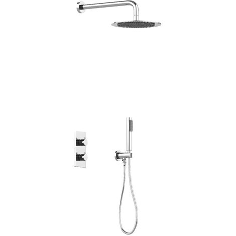 Colonna Doccia Termostatica Nichel Spazzolato 5 Funzioni - Con Miscelatore, Soffione E Doccetta - Acciaio Inox 304 - Foto 2