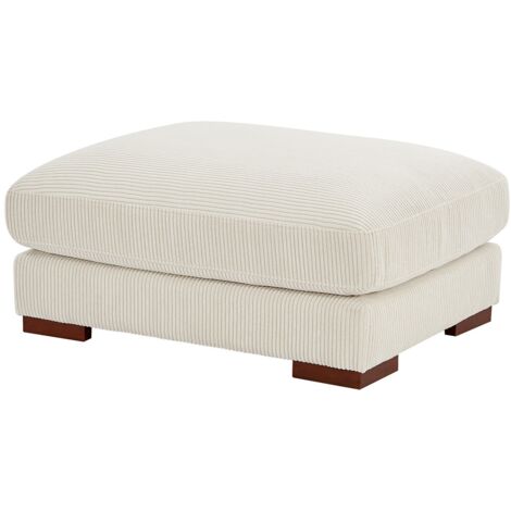 Divano angolare modulare con pouf in velluto a coste Beige NOUMARA