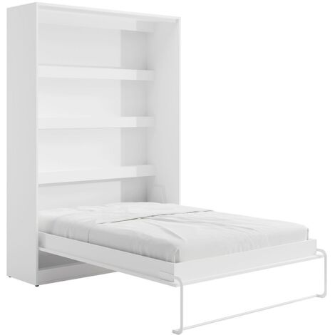 Letto estraibile 140 x 200 cm Apertura verticale manuale Con LED Bianco - RAPILI