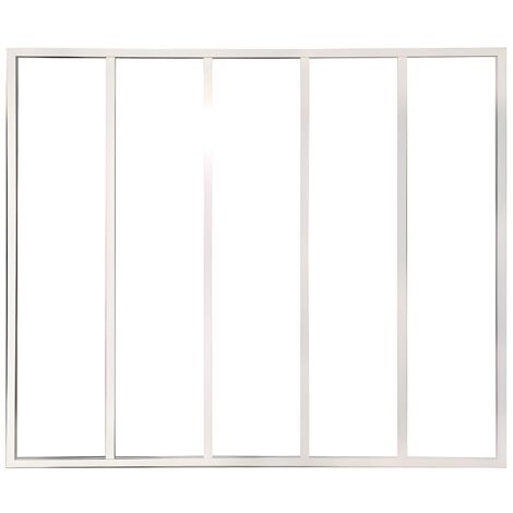 Vetrata stile industriale 150 x 105 cm in Alluminio termolaccato Bianco - BAYVIEW