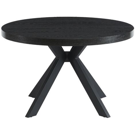 Tavolo da pranzo allungabile da 4 a 8 coperti in MDF e Acciaio Nero - KOMONI