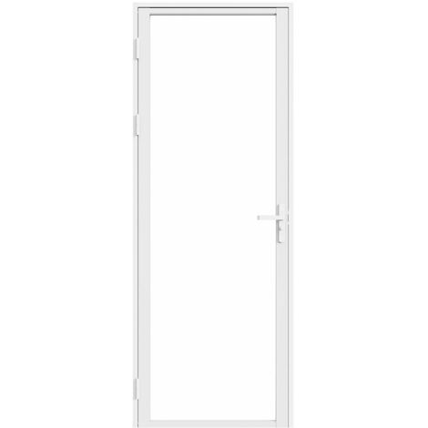Blocco porta reversibile H204 x L73 cm in Alluminio e Vetro temperato Bianco  - LOXTON