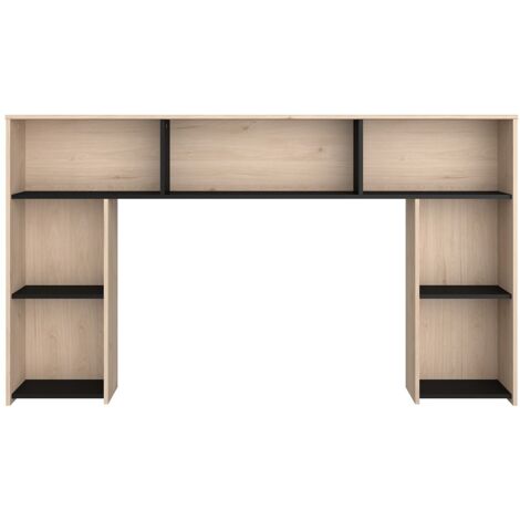 Testata con scomparti 140 cm Naturale e Nero - KINSELIA