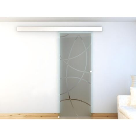 Porta scorrevole esterno muro H205 x L83 cm in Vetro temperato  - HEIDI