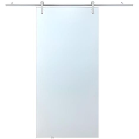 Porta scorrevole esterno muro H205 x L83 cm in Vetro temperato - CLEAVER