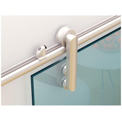 Porta scorrevole esterno muro H205 x L83 cm in Vetro temperato - CLEAVER