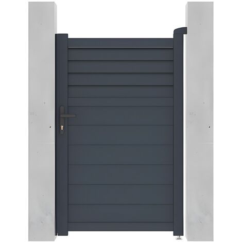 Cancello a battente L103 x H166 cm in Alluminio con motivi Antracite - VIAZO