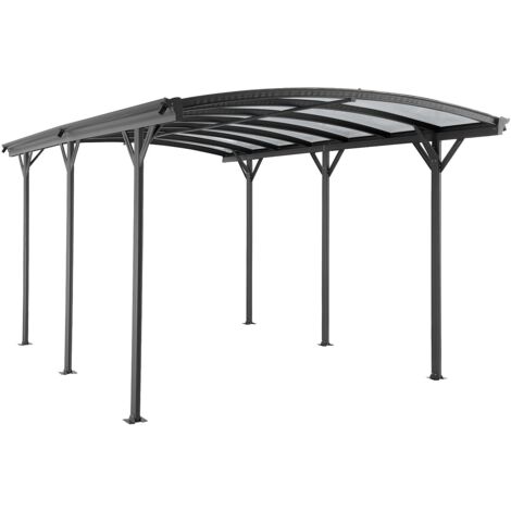 Tettoia pergola semplice autoportante in alluminio per 1 auto 15,15 m² Antracite - BARESA