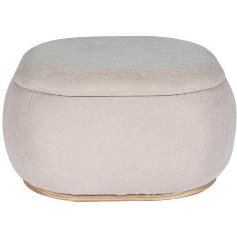 Pouf contenitore in tessuto a testurizzato beige - TINETIA