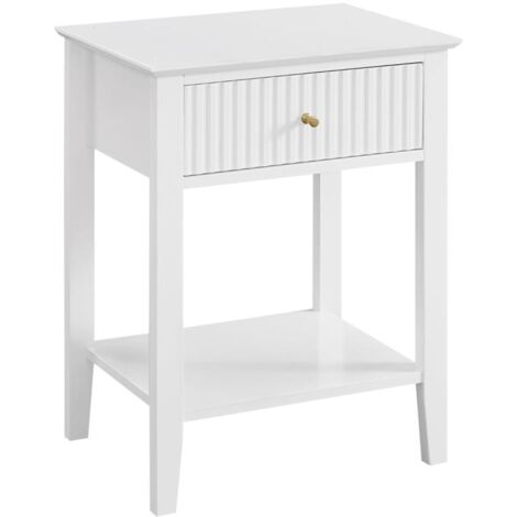 Carrello Da Servizio Phoenix Nizza - Con Cassetto, Cestino E Piano In Bambù, Ruote, Bianco - Foto 9