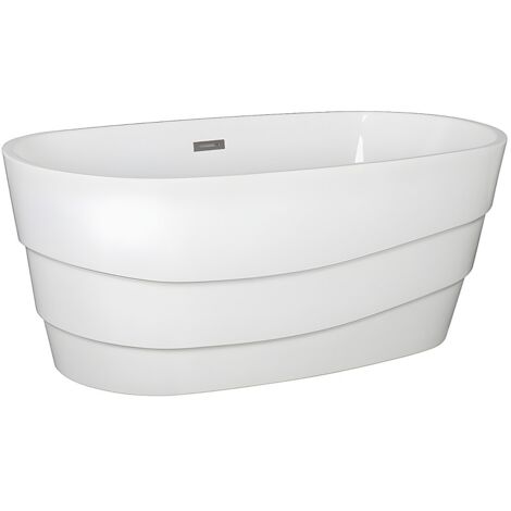 Vasca Da Bagno Freestanding In Acrilico Sanitario Blu 150x77 Cm Con Piedini Oro