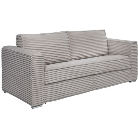 Divano Letto 3 Posti Ribalta Doghe Larghe Memory Foam - Letto: 140 Cm X 22 Cm Tessuto Grigio Vizir 54682836